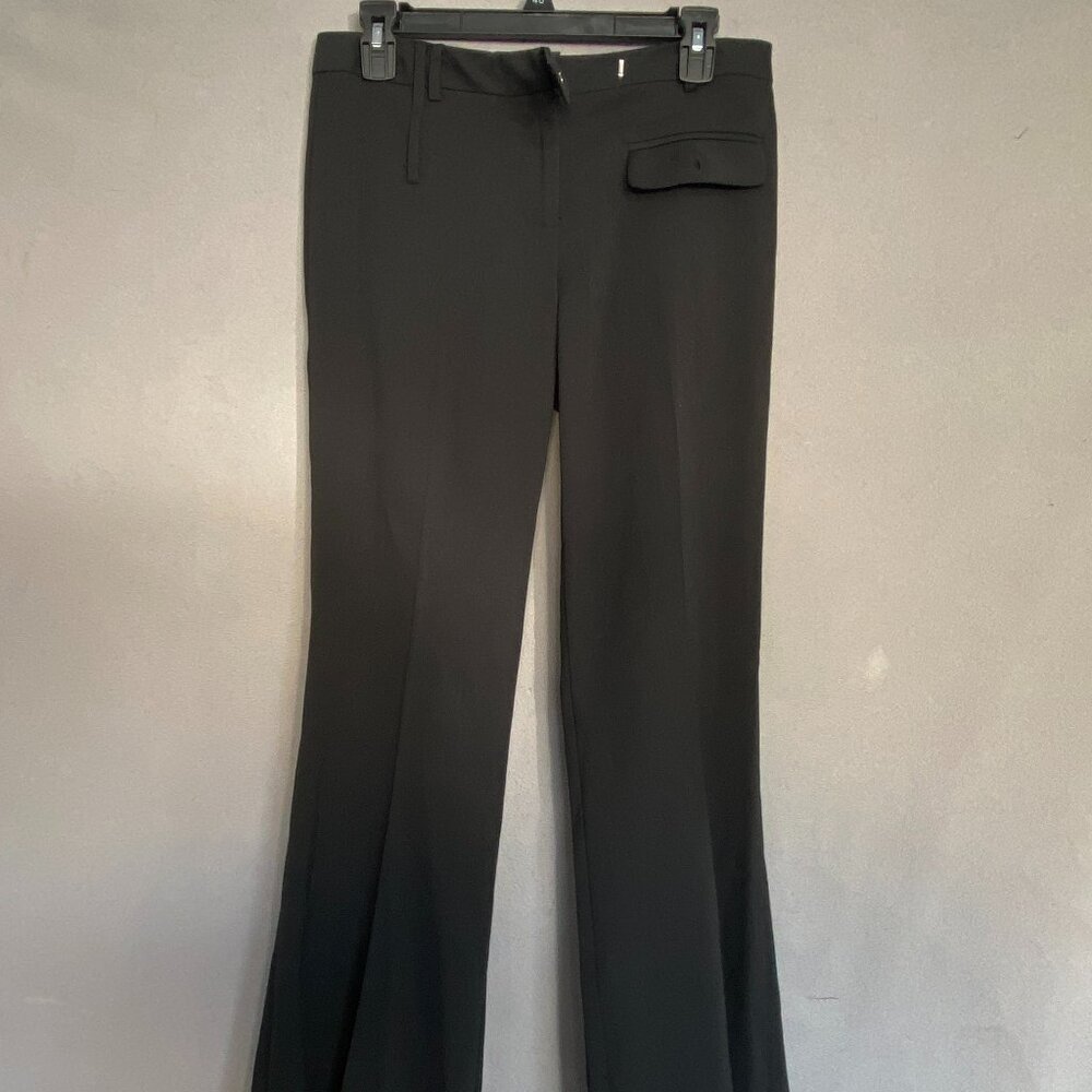 Poleci Black Flare Dress Pants Womens Size S Wide Leg Trouser Career Workwear